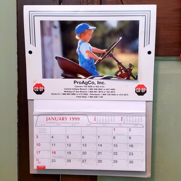 VTG Farm Tractor Calendar 1999 Wall Hanging Advertising ProAgCo Country Rustic - Picture 13 of 16